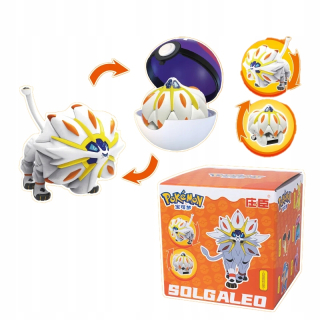 Spona na pokeball + skladacia figúrka Pokemon GO SOLGALEO HRAČKA PRE DETI